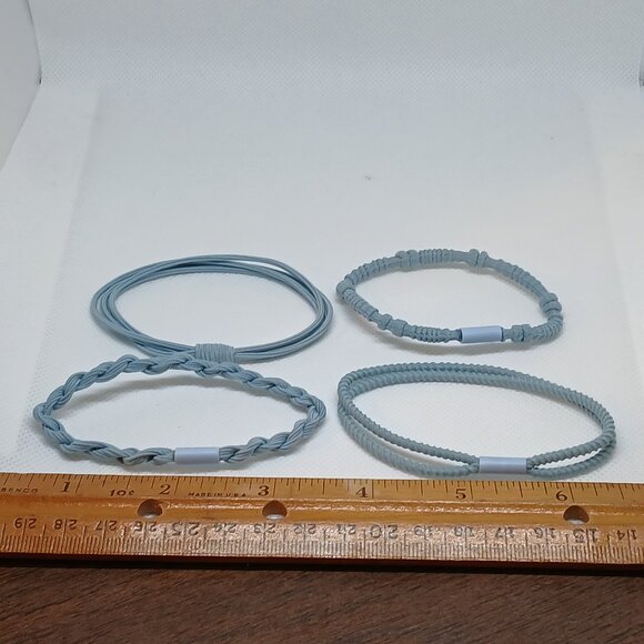 NWOT Set of 4 Blue Adjustable Braided Cloth/String Bracelet Jewelry Acc. #11 - Picture 5 of 10